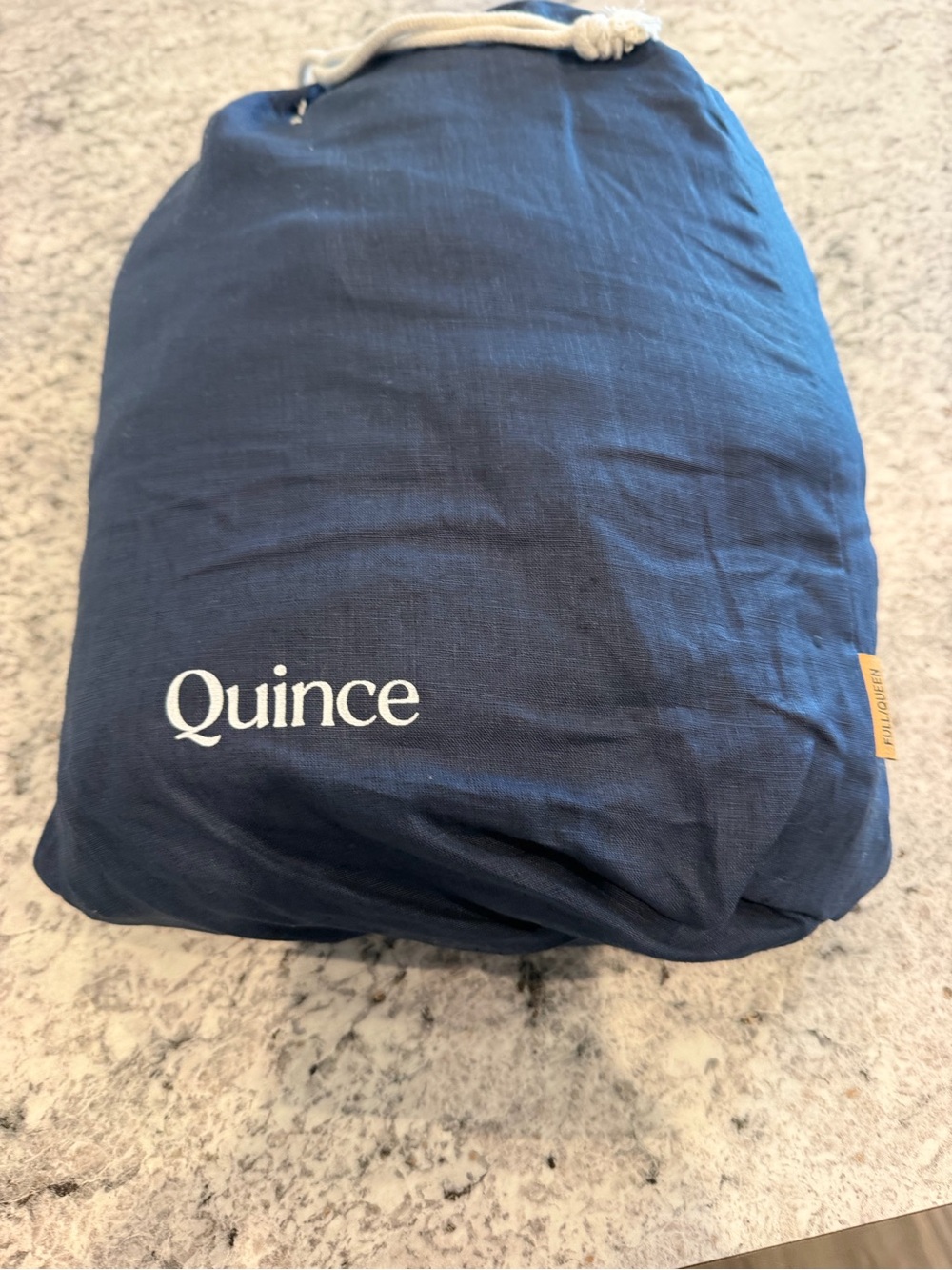 Quince Deep Navy Linen Duvet Cover Full/Queen
